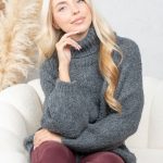 Sweter boucle z golfem Fango – Molivane 5