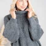 Sweter boucle z golfem Fango – Molivane 3