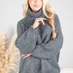 Sweter boucle z golfem Fango – Molivane 2