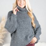 Sweter boucle z golfem Fango – Molivane 1