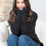 Sweter boucle z golfem oversize Czarny – Dalirrae 5