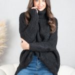 Sweter boucle z golfem oversize Czarny – Dalirrae 2