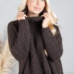 Sweter boucle z golfem oversize Czekoladowy – Dalirrae 3