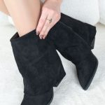 Botki z zawiniętą nogawką Czarny - Ysolenne 4