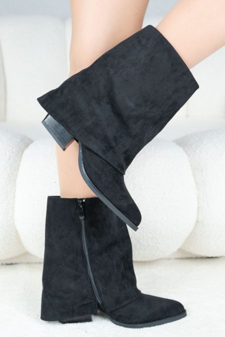 Botki z zawiniętą nogawką Czarny - Ysolenne 1