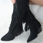 Kowbojskie kozaki z frędzlami Czarne - Corvielle 4