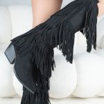 Kowbojskie kozaki z frędzlami Czarne - Corvielle 2