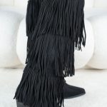 Kowbojskie kozaki z frędzlami Czarne - Corvielle 1