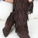 Kowbojskie kozaki z frędzlami Czekoladowe - Corvielle 4