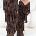 Kowbojskie kozaki z frędzlami Czekoladowe - Corvielle 2