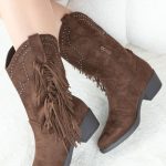 Kowbojki z frędzlami Czekoladowe - Lorivanne 6