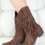 Kowbojki z frędzlami Czekoladowe - Lorivanne 4