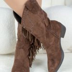 Kowbojki z frędzlami Czekoladowe - Lorivanne 3