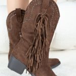 Kowbojki z frędzlami Czekoladowe - Lorivanne 1