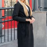 Klasyczny płaszcz z wiązaniem Czarny – Elvarisse 5