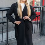 Klasyczny płaszcz z wiązaniem Czarny – Elvarisse 1