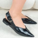 Czółenka zapinane na kostce Czarny – Anvera 4