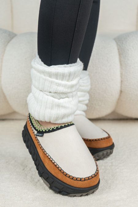 Buty ocieplane na grubej podeszwie Beżowy – Snowa 1