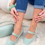 Balerinki na pasku eko zamsz Pistacjowe – Soft Attachment 3