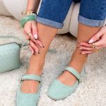 Balerinki na pasku eko zamsz Pistacjowe – Soft Attachment 1