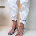 Sandały na obcasie z wiązaniem Błękitne – Tie Me Slowly 2