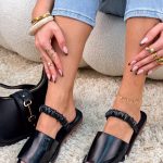 Sandały damskie hiszpańskie na płaskiej podeszwie Czarne – Spanish Noon 5