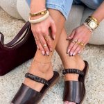 Sandały damskie hiszpańskie na płaskiej podeszwie Czekoladowe – Spanish Noon 3