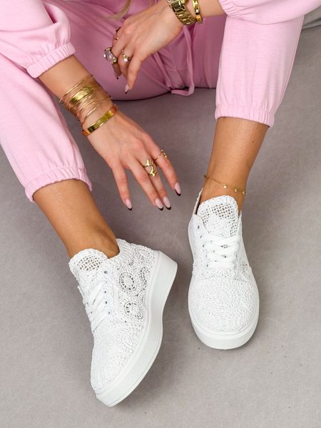 Sneakersy koronkowe Białe – Urban Lace 1