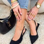 Czółenka z odkrytą piętą na kaczuszce Czarne – Soft Curve 3