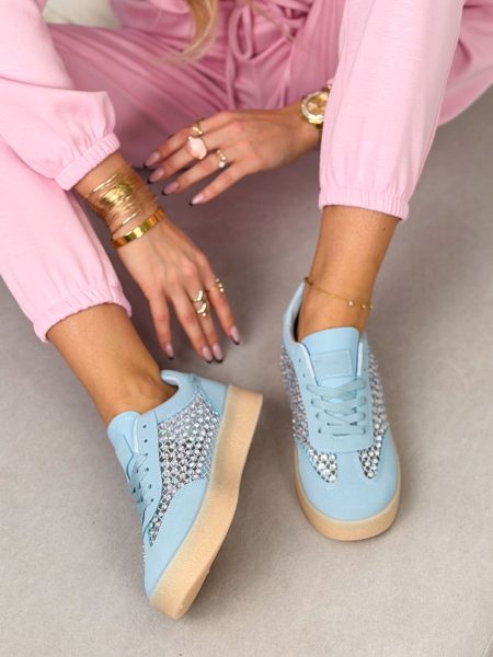 Sneakersy z siateczką cyrkonii Błękitne – Sparkle Move 1