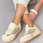 Sneakersy z siateczką cyrkonii Bananowe – Sparkle Move 1