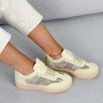 Sneakersy z siateczką cyrkonii Bananowe – Sparkle Move 3