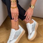 Sneakersy z siateczką cyrkonii Białe – Sparkle Move 3