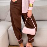 Spodnie balony z paskiem Czekoladowe – Warm Rust 1