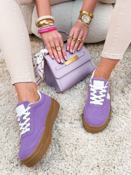 Sneakersy na słoninkowej podeszwie Fioletowe – Creamy Step 1