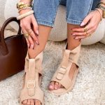 Sandały z wysoką cholewką Beżowe – High Summer 4