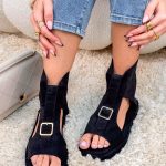 Sandały z wysoką cholewką Czarne – High Summer 4