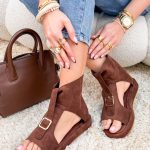 Sandały z wysoką cholewką Czekoladowe – High Summer 3