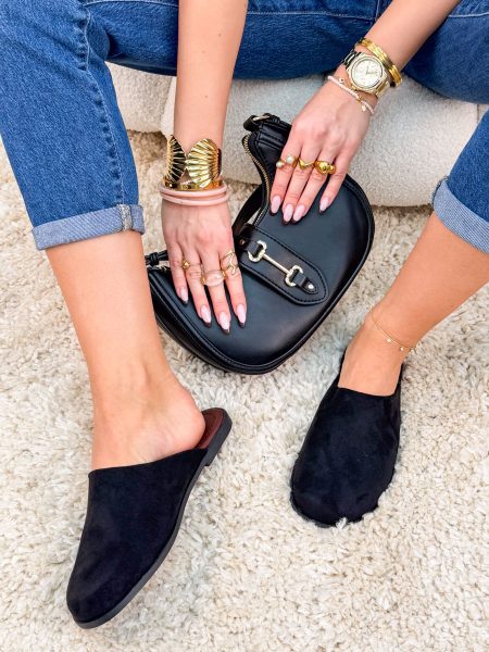 Zabudowane klapki zamszowe Czarny – Closed Comfort 1