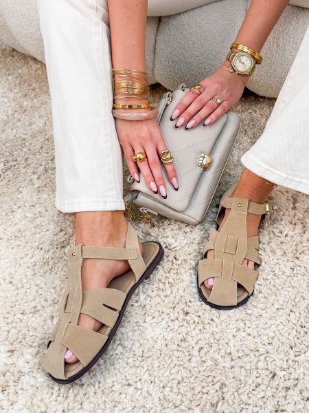 Sandały płaskie rzymianki Beżowe – Roman Day 1