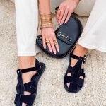 Sandały płaskie rzymianki Czarne – Roman Day 1