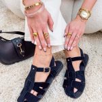 Sandały płaskie rzymianki Czarne – Roman Day 3