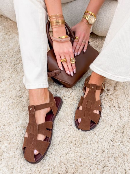 Sandały płaskie rzymianki Czekoladowe – Roman Day 1