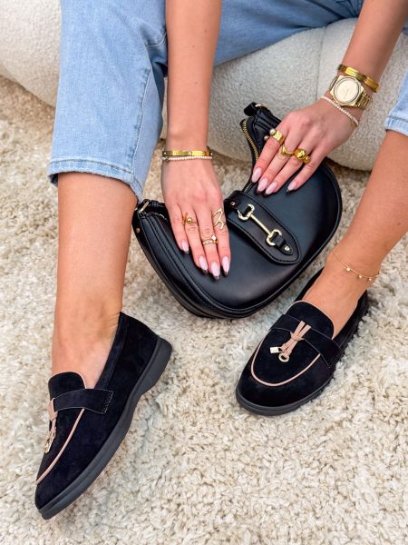 Mokasyny z zawieszkami Czarne – Charming Steps 1