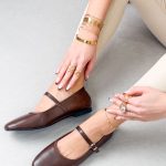 Balerinki z paskiem z eko skóry Czekoladowe – Simple Bond 3