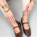 Balerinki z paskiem z eko skóry Czekoladowe – Simple Bond 2