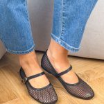 Balerinki siateczkowe z paskiem Czarne – Light As Air 3