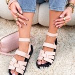 Rzymianki na rzep czarna podeszwa Pudrowe – Midnight Walk 3