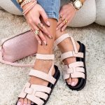 Rzymianki na rzep czarna podeszwa Pudrowe – Midnight Walk 1