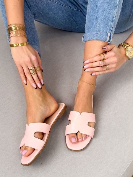 Klapki typu H eko skóra Różowe – Pure Shape 1